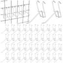 100 Pcs Gridwall Hooks 4 Inch Metal Display Hooks for Grid Panel Heavy Duty Hook for Grid Wall Accessory, Retail, Home Setup, Storage, Garage, Trade Show (White)