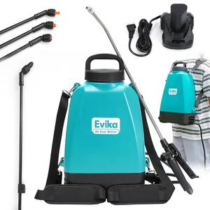 3 Gallon Battery Powered Sprayer Backpack, Pressure Sprayer with 5 Nozzles, Professional Electric Sprayer for Weed, Sterilisation, Garden and Yard, 2 Wands for Pros Removing, Degreasing or Cleaning