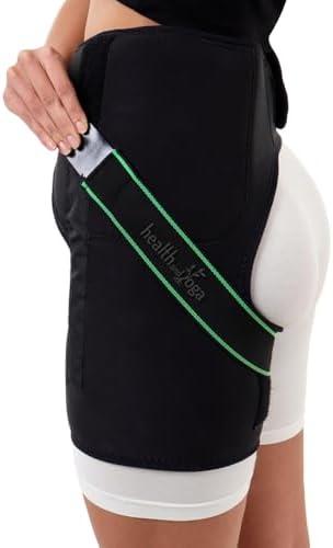 SoulGenie HealthAndYoga™ Extra Padded Hip Protection Belt-Pioneering Design Binder Support Brace to Reduce Falls, Hip Fracture, Injury-Rehab Aid for Post-Surgery Recovery-Free Size, Unisex (Left)