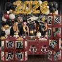 Black and Maroon Graduation Decorations Class of 2026 - Graduation Balloon Boxes, Balloon Arch Garland Kit, Fringe Curtains, Party Decorations 2026 for Any Grades
