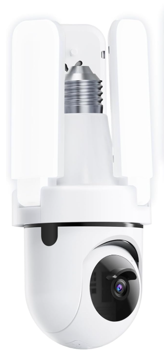 FOSCAM Light Bulb Camera, 3K Auto Tracking 360° PTZ Security Cameras Wireless Outdoor Indoor, Dimmable LED Bulb, Color Night Vision, Motion Detection, Auto Cruise, Works w/Alexa/Google Assistant