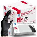 Jointown Basic Medical Black Nitrile Exam Gloves - Latex-Free & Powder-Free - NGPF1047 (Case of 1,000), Large