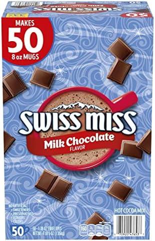 Pack of 2, Swiss Miss Milk Chocolate Flavor Hot Cocoa Mix, 1.38 oz. 50-Count, Best By: 12/17/2025