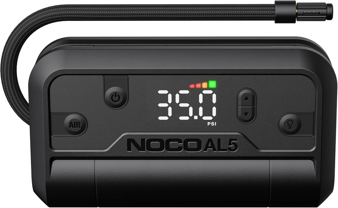 NOCO Air AL5: Cordless Tire Inflator  Portable Rechargeable Air Compressor with USB-C  17 LPM Inflates 040 PSI in 7 Minutes  Digital Gauge + Auto-Shutoff  For Tires up to 31-Inches