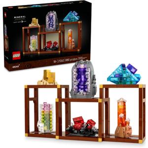 LEGO Ideas Mineral Collection Building Set for Adults, Ages 18+ - Bedroom or Office Decor with 3 Display Shelves - Unique Gift Idea for Men & Women - 21362