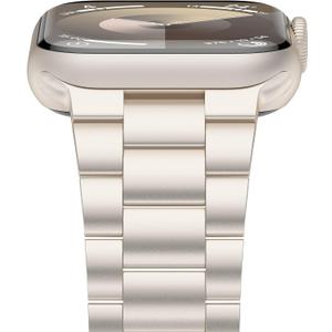 Iiteeology Lightweight Stainless Steel Band Designed for Apple Watch Series 1-11, 42mm, 41mm, 40mm, 38mm, SE2&SE3, Replacement iWatch Bands for Women,Starlight