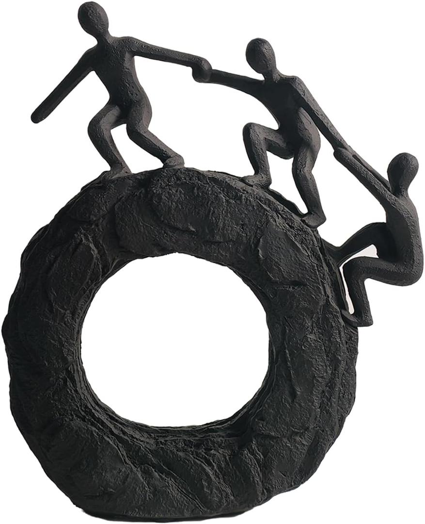 Abstract Sculptures - Living Room and Office Dynamic Climbing Wall Character Decoration, Black Statue 7x8x1.5 inches Elegant Black Home Decoration Gift Creativity