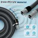 Sepetrel Professional Pool Vacuum Hose and Head Heavy Duty Hoses with Swivel Cuff and Weighted Flexible Vacuum Head, for Ingraound & Above Ground Pools, 25-FT+Vacuum Head