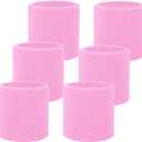Fecawd 6 Pack Wristbands Sweatbands for Men & Women, Breathable Tennis Wrist Bands Absorbent Sweat Band Multiuse Wristband for Basketball, Running, Gym, Working Out (Pink)