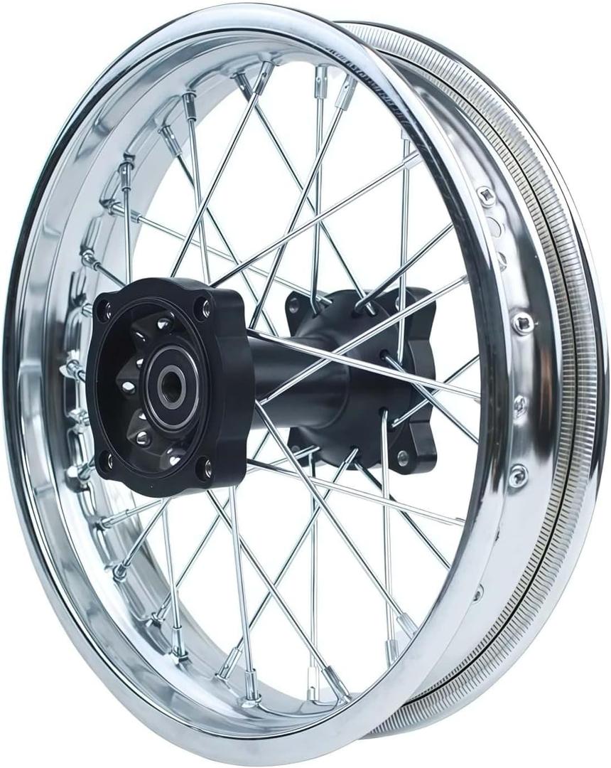 Wheel Rim Hub Compatible for 70CC 90CC 110CC 125CC 140CC 150CC 160CC Off Road Motocross Pit Dirt Rocket Bike (Silver, 80/100-12" 12mm)