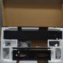 TAVR Universal Floor TV Stand Base for 32-75 Inch TVs up to 110 Lbs with Swivel Height Adjustable Mount, Black Tempered Glass Base for Media Storage and Space Saving