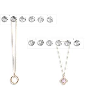 Premium 2-Pack Acrylic Jewelry Organizer Wall Mount - Diamond Hook Design for Tangle-Free Necklace & Bracelet Display (Space-Saving, Elegant Showcase)