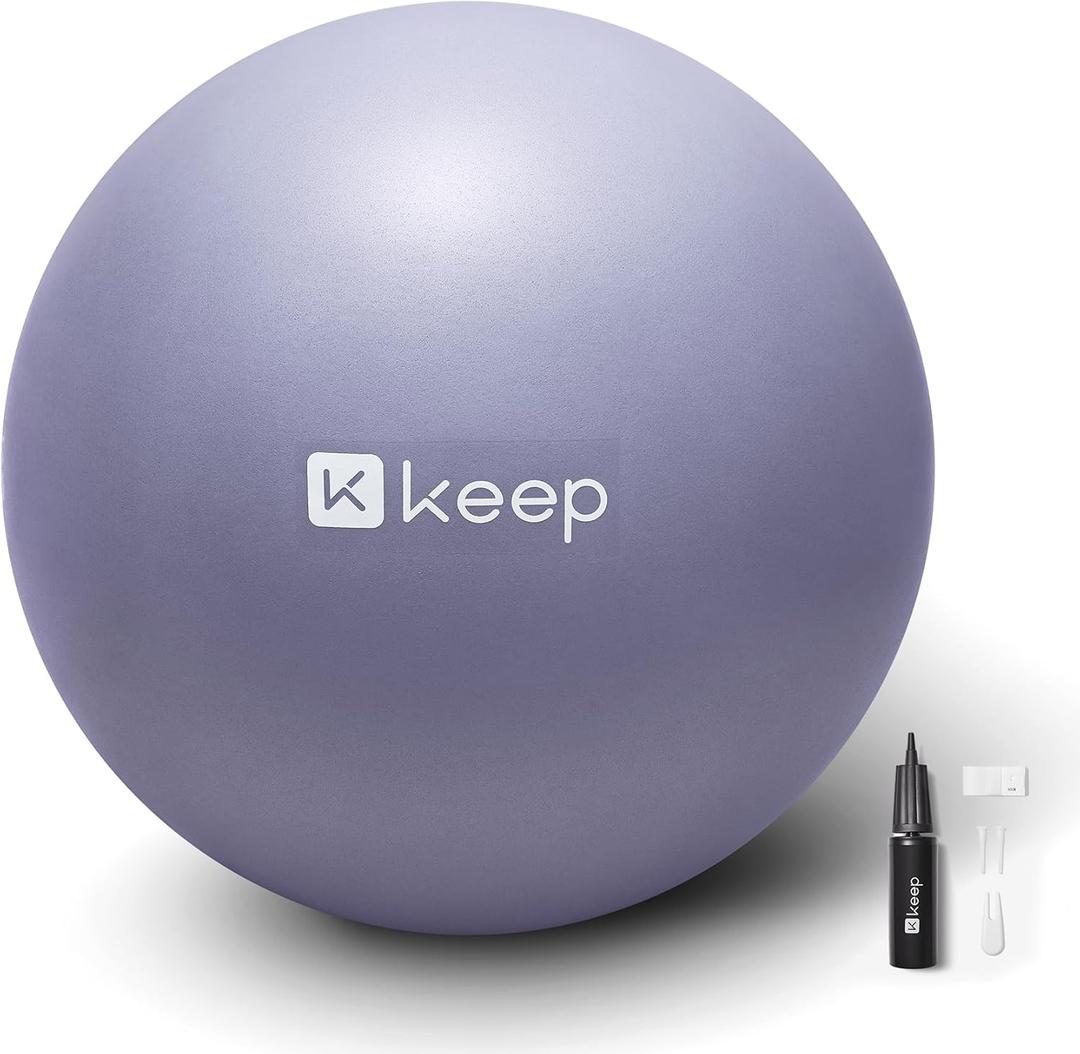 KEEP Pilates Small Exercise Ball Anti-Burst - Thickened Yoga Ball With Pump for Physical Therapy, Fitness, Workout, and Core Strength (65cm, Purple)