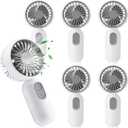 Mini Portable Fan Bulk Cute Handheld Lightweight Small Little Personal Hand Eyelash Fan 3 Speeds USB Rechargeable for Women Men Indoor Outdoor Makeup Travel Camping (White, 6 Pcs)