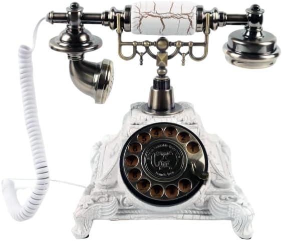 Spinpix360 Vintage Guestbook Phone and 5”x7” Acrylic Sign for Wedding - Classic Retro Style for Wedding, Parties, and Messages - Record Audio Memories with Style (Antique White)