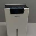 Dehumidifier, 98OZ Dehumidifiers for Home(1000sq.ft), Humidity Display Dehumidifier for Basement Bathroom Bedroom, Auto Shut Off, Washable Filter, Drain Hose, Timer, 7 Ambient Lights, White