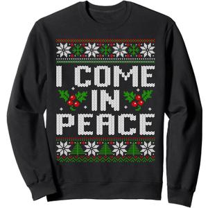 I Come In Peace Couple Matching Ugly Christmas Sweater Sweatshirt S