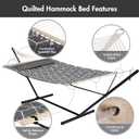 ANOW Double Hammock with Stand Included, 2 Person Hammock with Stand for Outside, 450 LBS Weight Capacity, Gray Cube