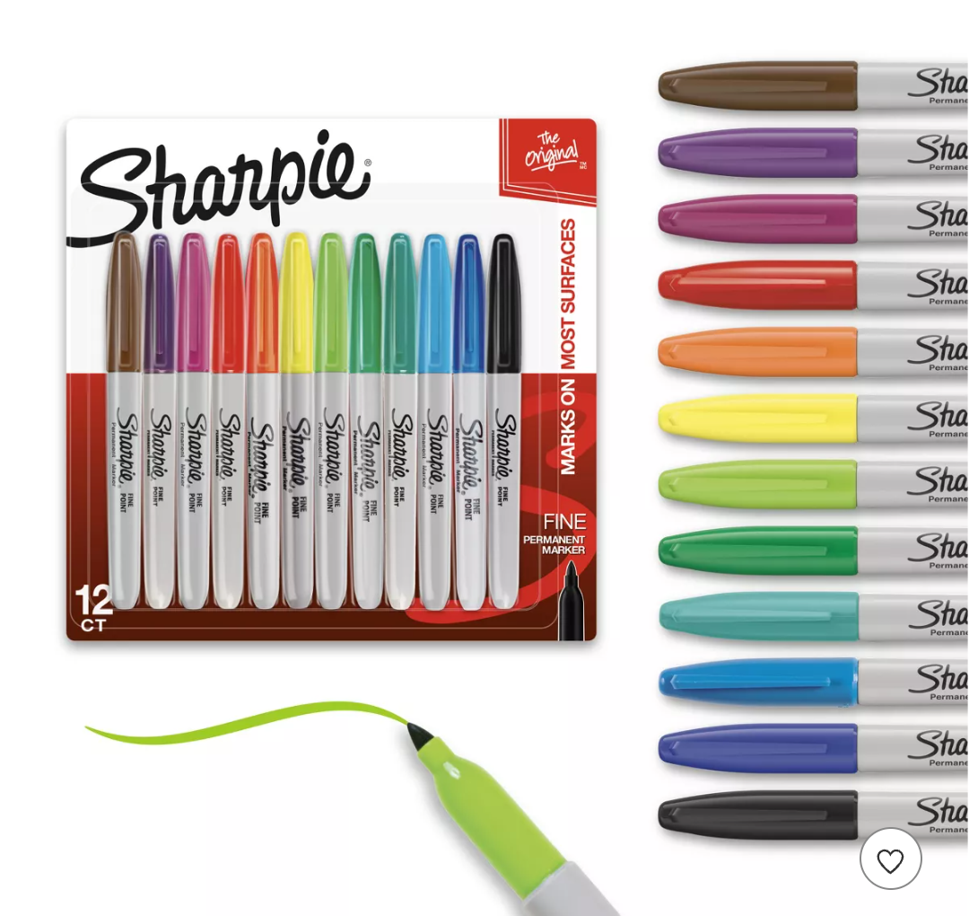 Sharpie 12pk Permanent Markers Fine Tip Multicolored, Pack of 2
