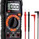 KAIWEETS Digital Multimeter with Case, DC AC Voltmeter, Ohm Volt Amp Test Meter and Continuity Test Diode Voltage Tester for Household Outlet, Automotive Battery Test (Anti-Burn with Double Fuses) (KM100)