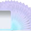 100 Pack Mylar Bags 3 x 4.7 Inch Resealable Smell Proof Bags with Clear Window Foil Pouch Bags Matte Gradient Color (Purple Blue)