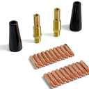 24PCS Flux Core Gasless Nozzle Welding Kit Flux Core Gasless Nozzle Contact Tips Replacement MIG Welder Accessories,Compatible with Lincoln,Eastwood and more (0.030" Accessory Kit)
