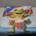 BlissYard House Flag 28x40 Inch Double Sided Patriotic Frog Garden Flag with Drums Design for Yard Banner Porch Outdoor Decor Summer Vertical Flags Independence Day Decorative Art Pack of 2