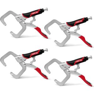 6-Inch 4 Pack C-Clamp Locking Pliers, Heavy Duty welding vise grip clamps for Industrial, DIY, Home
