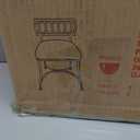 Golden Bronze Low Back Vanity Stool Soft Linen Upholstery, Iron Frame, Padded Cushion Bathroom & Bedroom Accent Chair