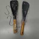 Cooking Spoon for Nonstick Cookwares, Great for Cooking and Serving Sturdy BPA-Free Matte Silicone, Wood Handle Spoon for Mixing, Scoop, and Scrape (Black & Grey, 11.4 inch)