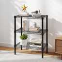 DUMOS 3-Tier Metal Wire Storage Shelves, Adjustable Standing Storage Rack Shelf, Heavy Duty Steel Shelving Unit Organizers for Kitchen Bathroom Pantry Garage, 23.3" W×13.4" D×30" H, Black