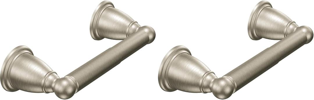 Moen YB2208BN Brantford Spring-Loaded Toilet Paper Holder, 1 Count (Pack of 2), Brushed Nickel
