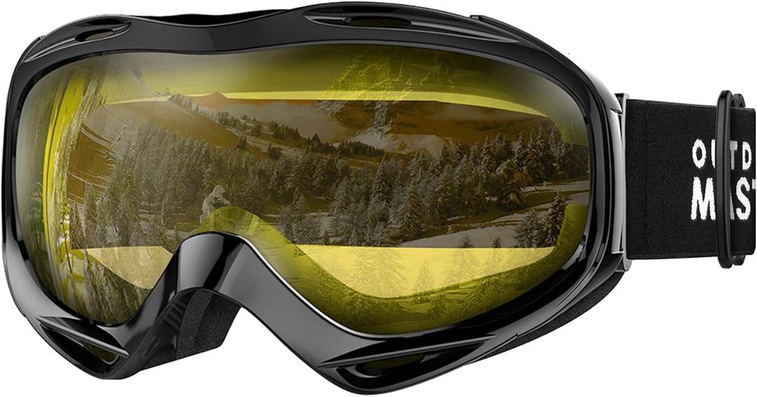 OutdoorMaster OTG Ski Goggles - Over Glasses Ski/Snowboard Goggles for Men, Women & Youth - 100% UV Protection (5.30 x 1.65 inches, Vlt 84%)