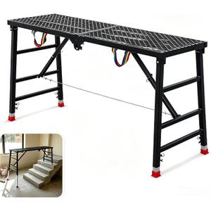 70.9x15.8x35.8-61.4 Inch Foldable Steel Scaffold Work Platform