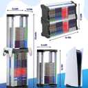 Nargos Video Game Storage Tower, Universal Organizer for PS5/PS4/PS3/PS2, Xbox One/360/Series X/S, Wii, Switch/Switch 2, DVD and Blu-Ray Cases (46 Pcs)