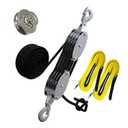 YATOINTO Rope Hoist Pulley System with Metal Bearing, 4400LB Pulley Block and Tackle, 8:1 Lifting Power 65ft, Heavy Duty Pulley Block for Hunting Lifting Garage Warehouses Building (with 2PCs Straps)