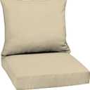 Arden Outdoor Deep Seat Cushion Set, 22 in x 24 in, Weather-Proof, Rain-Proof, Fade Resistant Patio Cushion Tan Leala