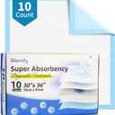 10 Count Disposable Bed Pads 30" x 36" for Adults, Kids & Pets  Super Absorbent Chucks Pads with Waterproof Backing, Leakproof Incontinence Underpads, Soft Non-Woven Top, Bed & Furniture Protection
