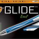BIC Glide Exact Blue Retractable Ballpoint Pens, Fine Point (0.7mm), 12-Count Pack, Ultra Smooth Writing Blue Pens