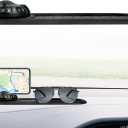 Multifunction Car Anti-Slip Mat with 360 Rotating Auto Phone Holder, Universal Dashboard Organizer Pad with Temporary Parking Number for Phones Keys Sunglasses Gadgets (Gray Black)