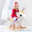 FUNLIO Unicorn Baby Rocking Horse, Rainbow Fairy Unicorn Rocking Horse for Toddlers 6 Months to 3 Years, Stuffed Ride-on Animal Rocker, Easy to Assemble, CE & CPC Certified, Large