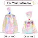 HRX Package 120pcs Iridescent Cellophane Treat Bags with Ties, 6x9 inch Holographic Plastic Goody Bags for Candy Party Favors Small Gifts