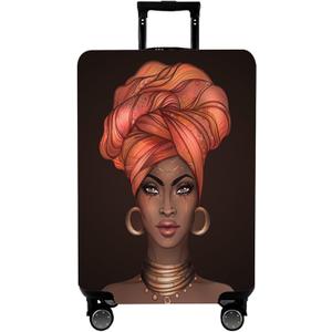 WUJIAONIAO Travel Luggage Cover Baggage Suitcase Cover Protector Skins 18-32 Inch (Brown A10, M (for 22-24 inch luggage))