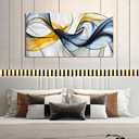 Abstract Office Artwork Wall Decor - Blue Canvas Art Wall Decor for Living Room - Modern Wall Art for Bedroom Size 20" x 40", 20.00" x 40.00"