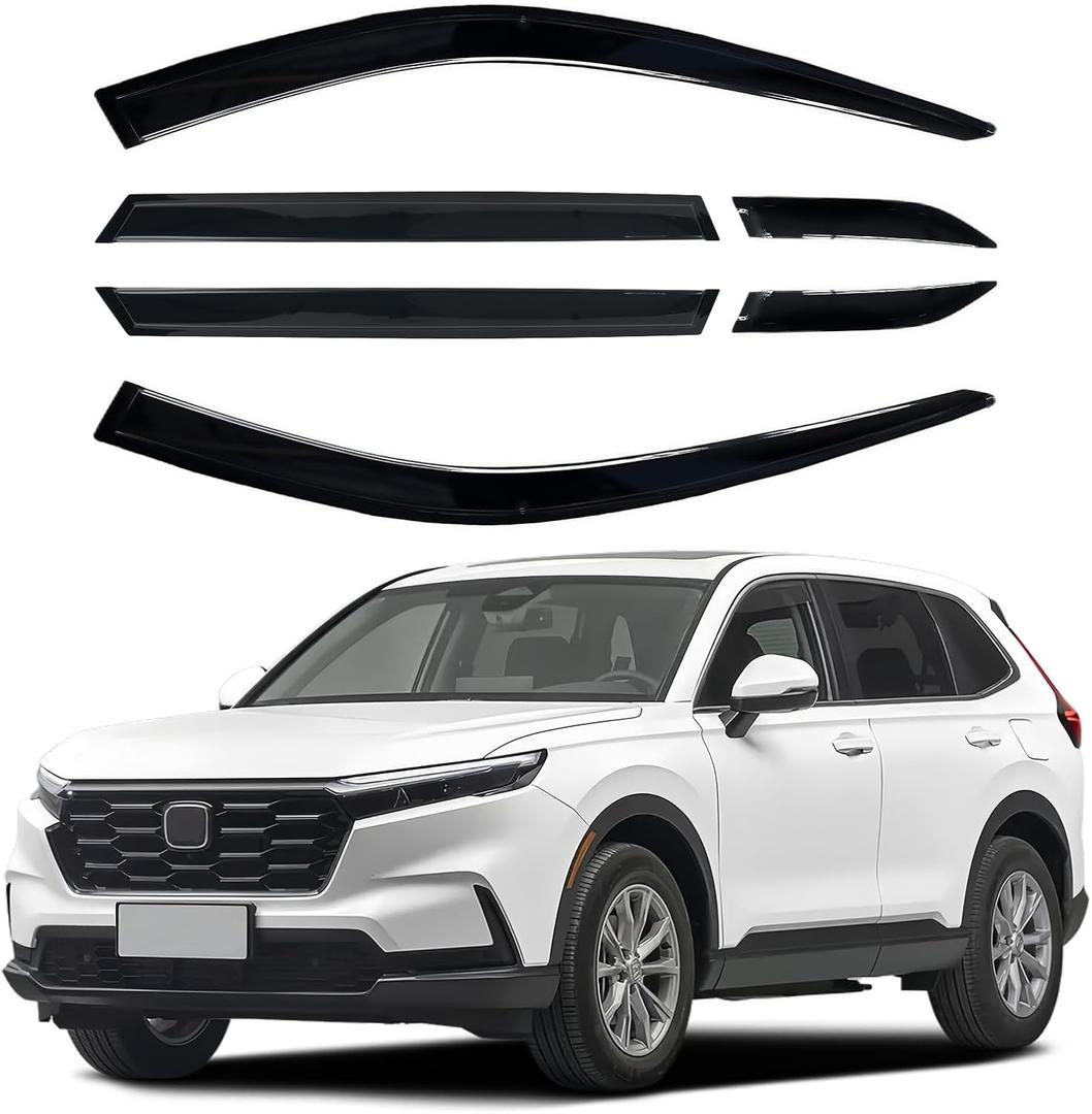 Shatterproof Out-Channel Window Deflectors for Honda CR-V (CRV) 2023-2024, Rain Guards, Window Visors for Cars, Vent Deflector, Car Accessories, 6 pcs (for CRV 23-24 6-Piece)