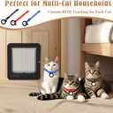 Smart Cat Door for Interior & Exterior, Flap Opening is 7.67 (H) by 7'' (W), RFID Cat Pet Door with 3 RFID Collar Sensor Keys & 1 Remote & 4 Way Locking Cat Flap, Automatic Opening Cat Door (Black)