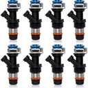 4.8 5.3 6.0 Fuel Injector 4 Holes 8Pcs, Compatible with 1999-2006 Chevrolet Silverado Suburban Tahoe Cadillac Escalade GMC Sierra Yukon Isuzu Hummer Buick, Replaces# 17113553 25323974
