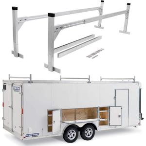 StarONE Trailer Ladder Rack, Adjustable Ladder Rack for 4' - 8.5' Enclosed & Open Trailers, 400 lbs Capacity for Ladder/Lumber/Kayak/Solar Panel, Aluminum