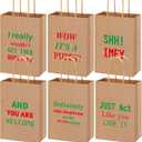 Colarr 24 Pieces Christmas Funny Gift Bags with Handle Holiday Red and Green Paper Treat Candy Goodie Bags Xmas Funny Gift Wrapping for Christmas Holiday Party Favor Present Wrap