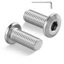 M6-1.0 x 15mm Flat Head Hex Socket Cap Screws Bolts 100Pcs, M6 Bolt 304 Stainless Steel 18-8 Furniture Bolts Full Thread, with Hex Spanner (Silver)